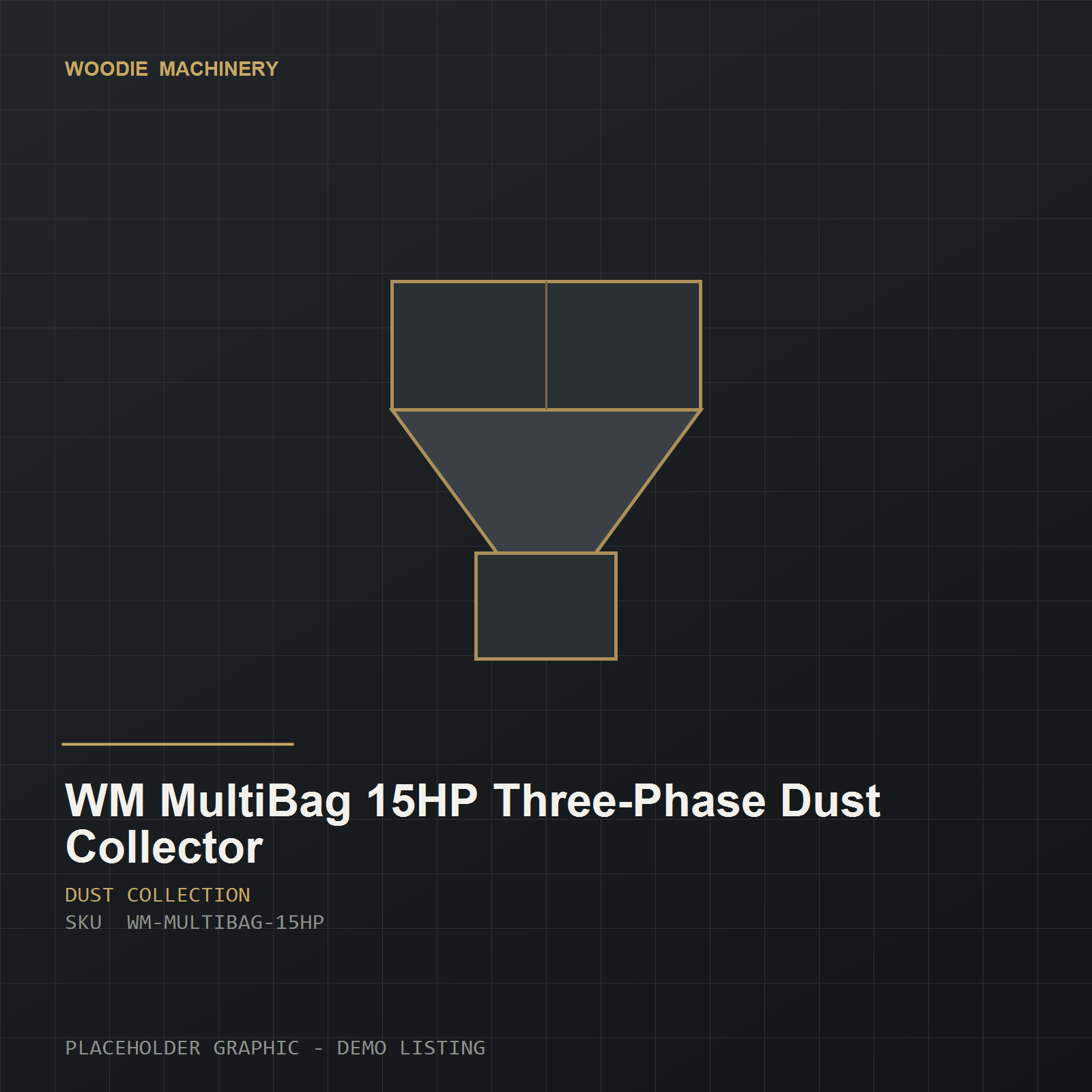 WM MultiBag 15HP Three-Phase Dust Collector - product view